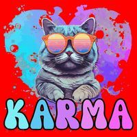 Cute Funny Cat Lover Heart Shape Karma Santa Hat thumb 1