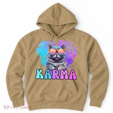 Cute Funny Cat Lover Heart Shape Karma Hoodie