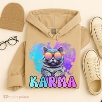 Cute Funny Cat Lover Heart Shape Karma Hoodie thumb 4