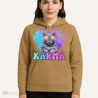 Cute Funny Cat Lover Heart Shape Karma Hoodie thumb 5