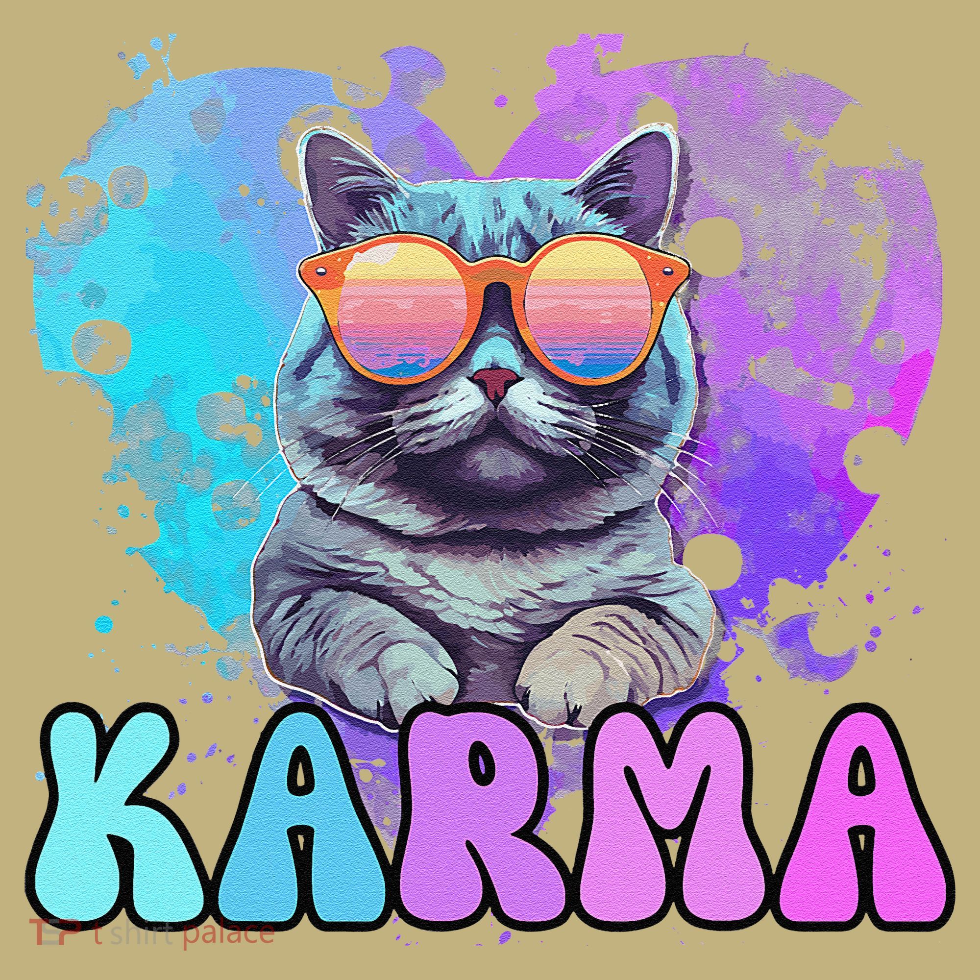 Cute Funny Cat Lover Heart Shape Karma Long Sleeve Shirt