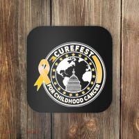 Curefest For Childhood Cancer Awareness Emblem Coaster thumb 0