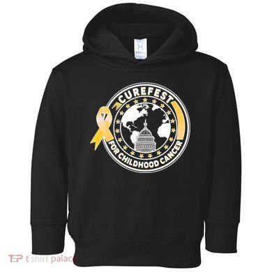 Curefest For Childhood Cancer Awareness Emblem Toddler Hoodie