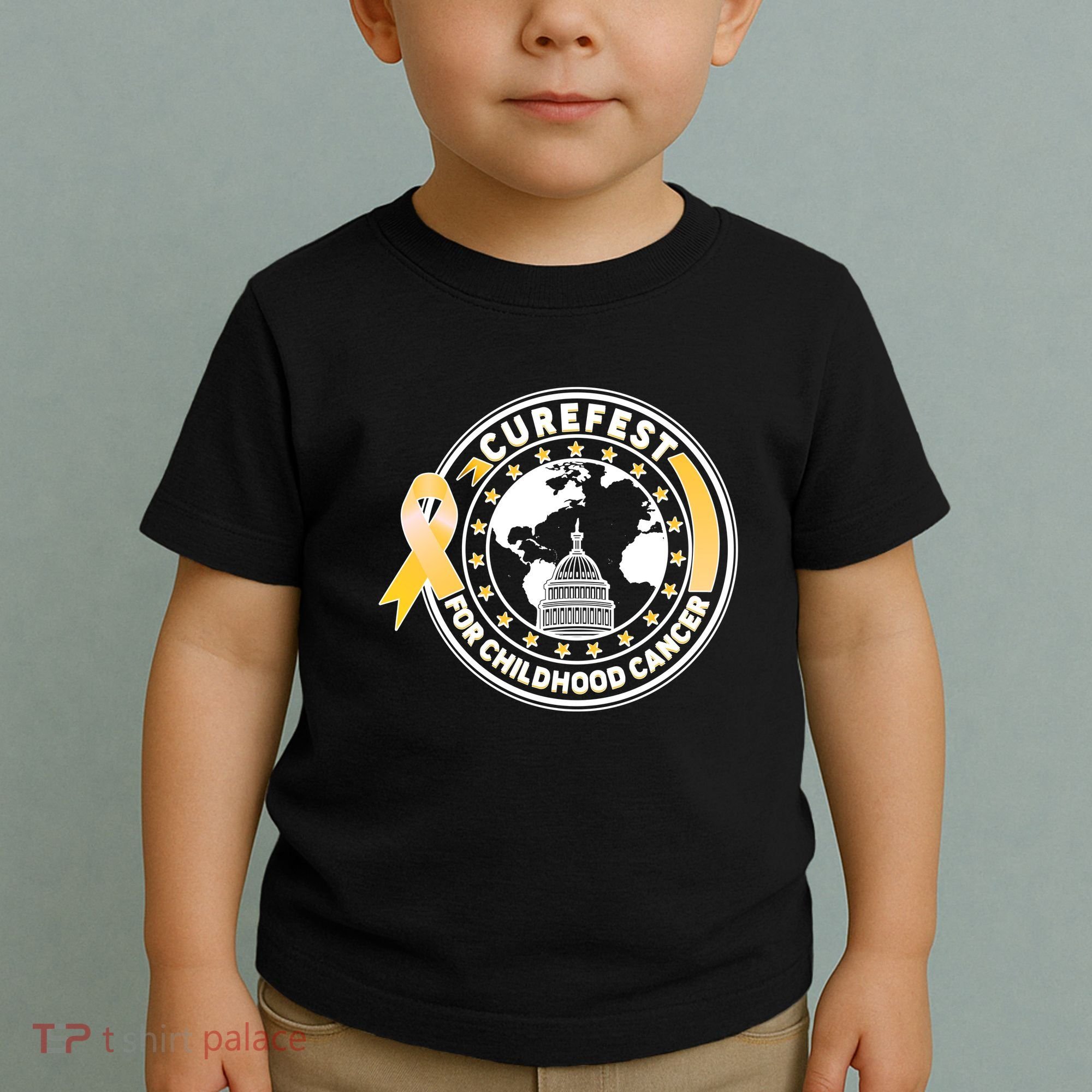 Curefest For Childhood Cancer Awareness Emblem Toddler T-Shirt