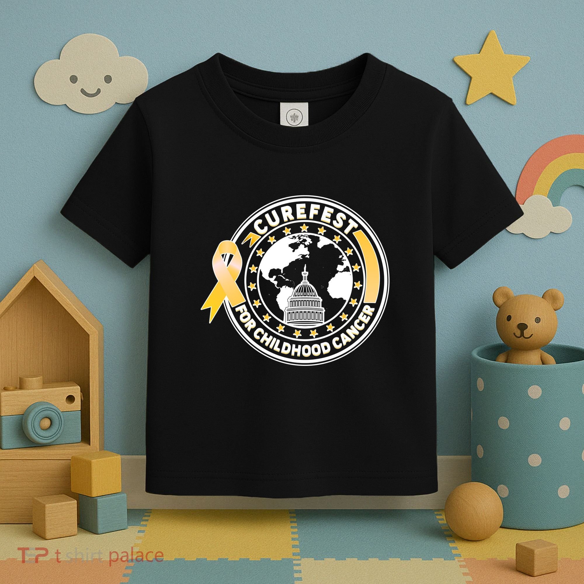 Curefest For Childhood Cancer Awareness Emblem Toddler T-Shirt
