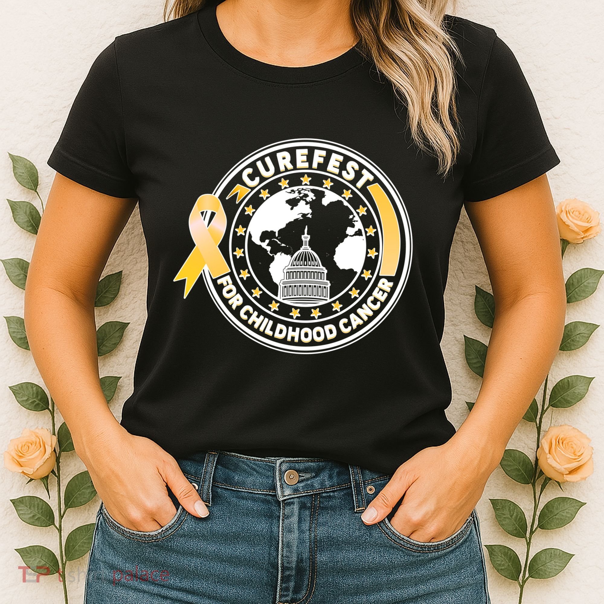 Curefest For Childhood Cancer Awareness Emblem Women's T-Shirt