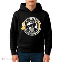 Curefest For Childhood Cancer Awareness Emblem Kids Hoodie thumb 4