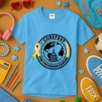 Curefest For Childhood Cancer Awareness Emblem Kids T-Shirt thumb 3