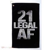 Cute Funny Cool 21st Birthday Gift For Him Her Legal AF 21 Years Old Golf Towel thumb 0
