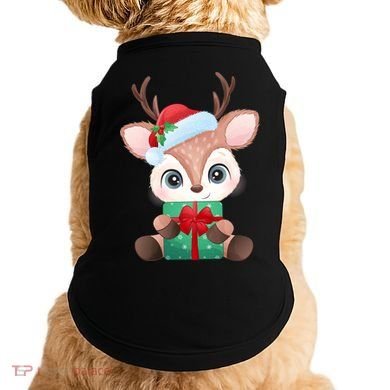 Cute Festive Christmas Reindeer Present Doggie Tank