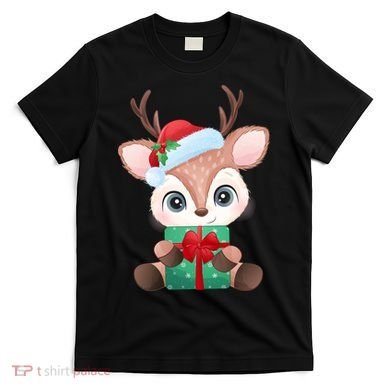 Cute Festive Christmas Reindeer Present T-Shirt