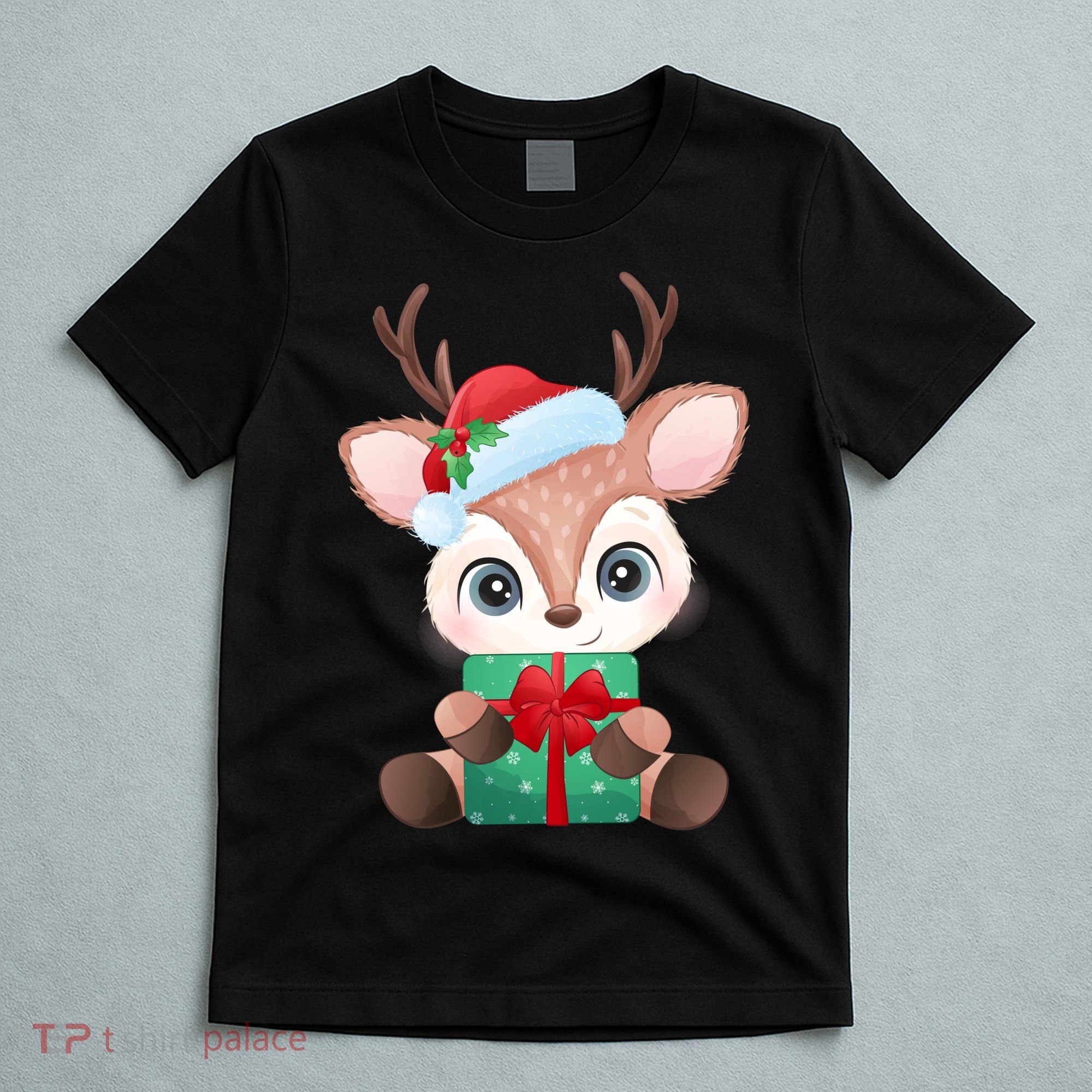 Cute Festive Christmas Reindeer Present T-Shirt