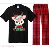 Cute Festive Christmas Reindeer Present Pajama Set thumb 0