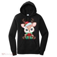 Cute Festive Christmas Reindeer Present Women's Hoodie thumb 0