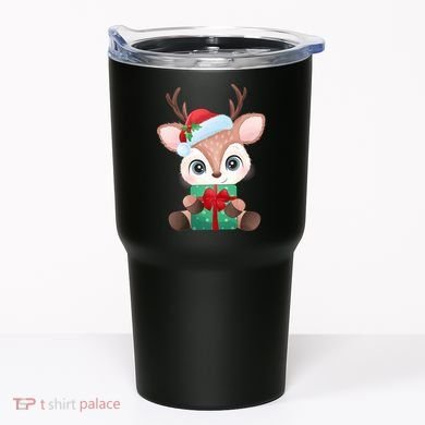 Cute Festive Christmas Reindeer Present Tumbler