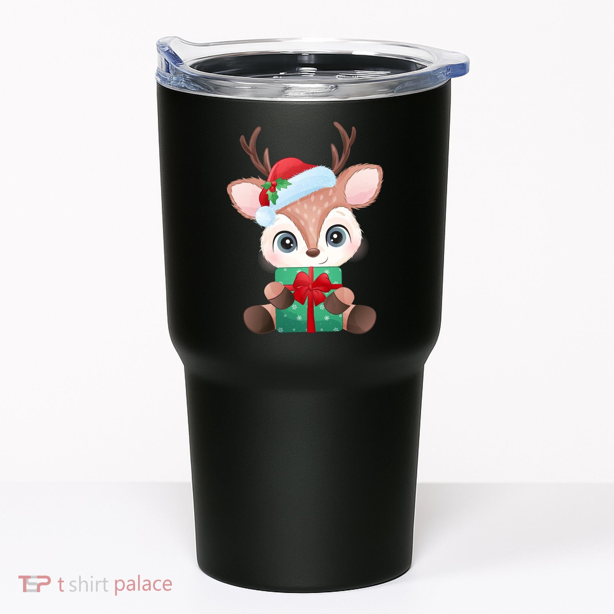Cute Festive Christmas Reindeer Present Tumbler