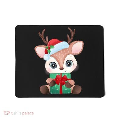 Cute Festive Christmas Reindeer Present Mousepad
