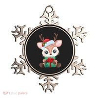 Cute Festive Christmas Reindeer Present Ornament thumb 0