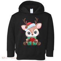 Cute Festive Christmas Reindeer Present Toddler Hoodie thumb 0
