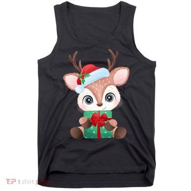 Cute Festive Christmas Reindeer Present Tank Top