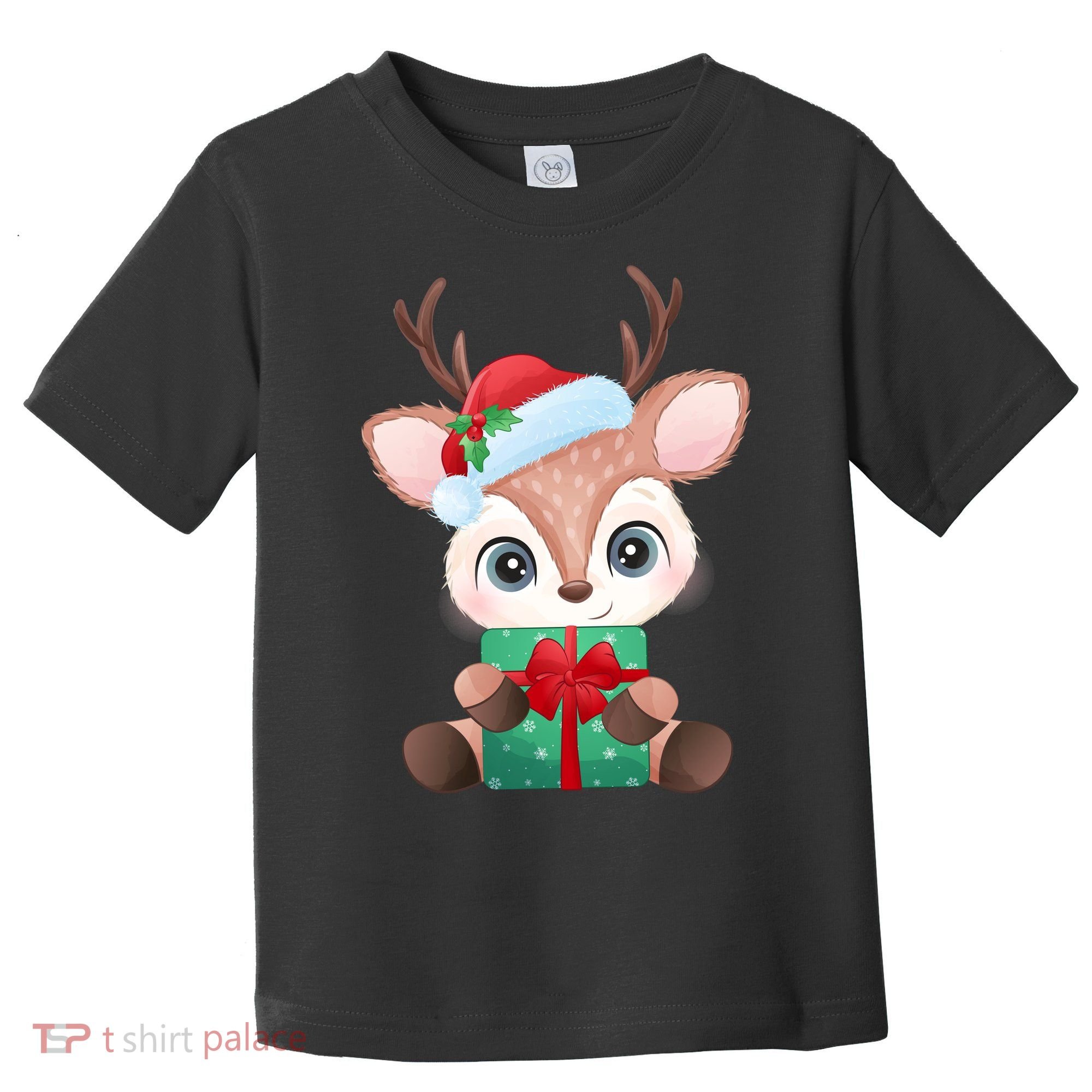 Cute Festive Christmas Reindeer Present Toddler T-Shirt