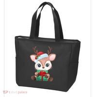 Cute Festive Christmas Reindeer Present Tote Bag thumb 3