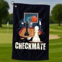 Checkmate Funny Chess Lovers Novelty Gifts Boy Golf Towel thumb 1