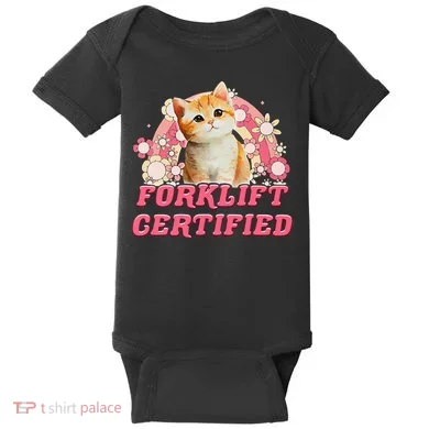 Cat Forklift Certified Baby Bodysuit