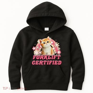 Cat Forklift Certified Kids Hoodie