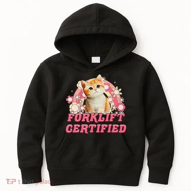 Cat Forklift Certified Kids Hoodie