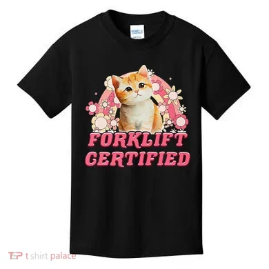 Cat Forklift Certified Kids T-Shirt