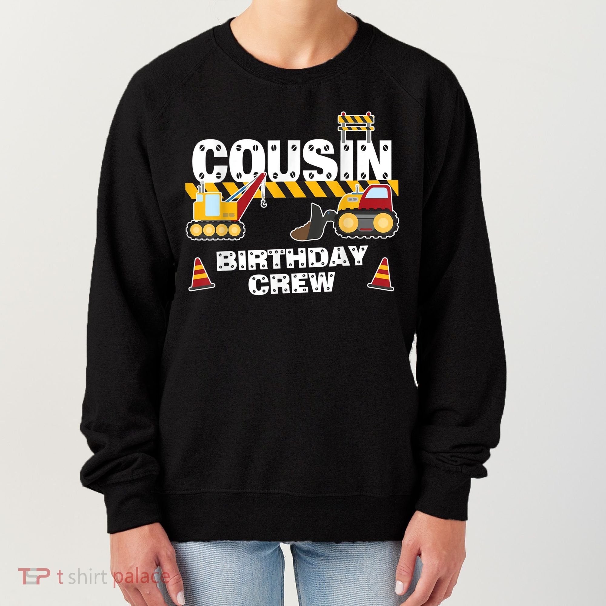 Cute Funny Cousin Birthday Crew For Construction Birthday Party Women's Sweatshirt