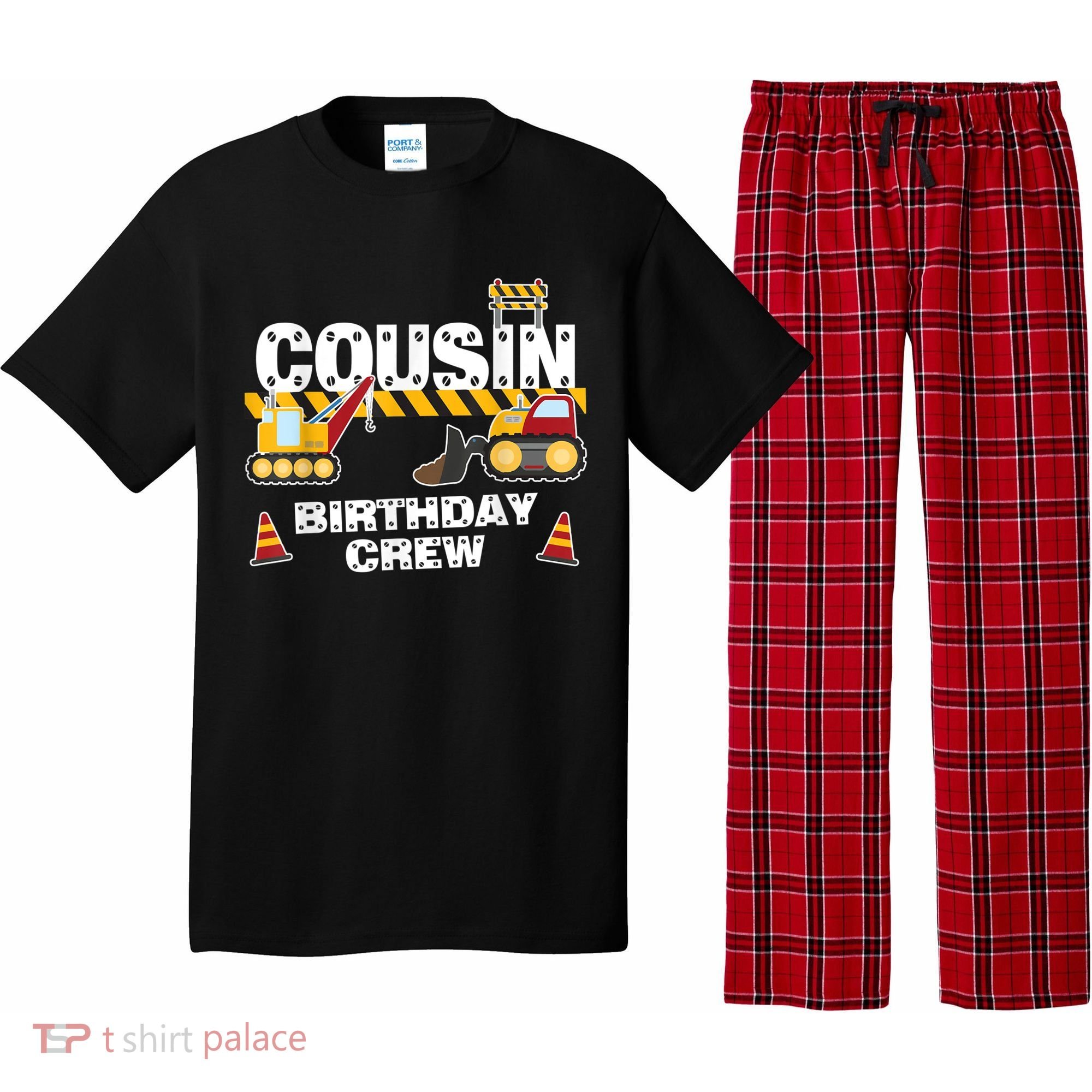 Cute Funny Cousin Birthday Crew For Construction Birthday Party Pajama Set