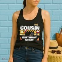 Cute Funny Cousin Birthday Crew For Construction Birthday Party Women's Tank Top thumb 2