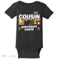 Cute Funny Cousin Birthday Crew For Construction Birthday Party Baby Bodysuit thumb 0