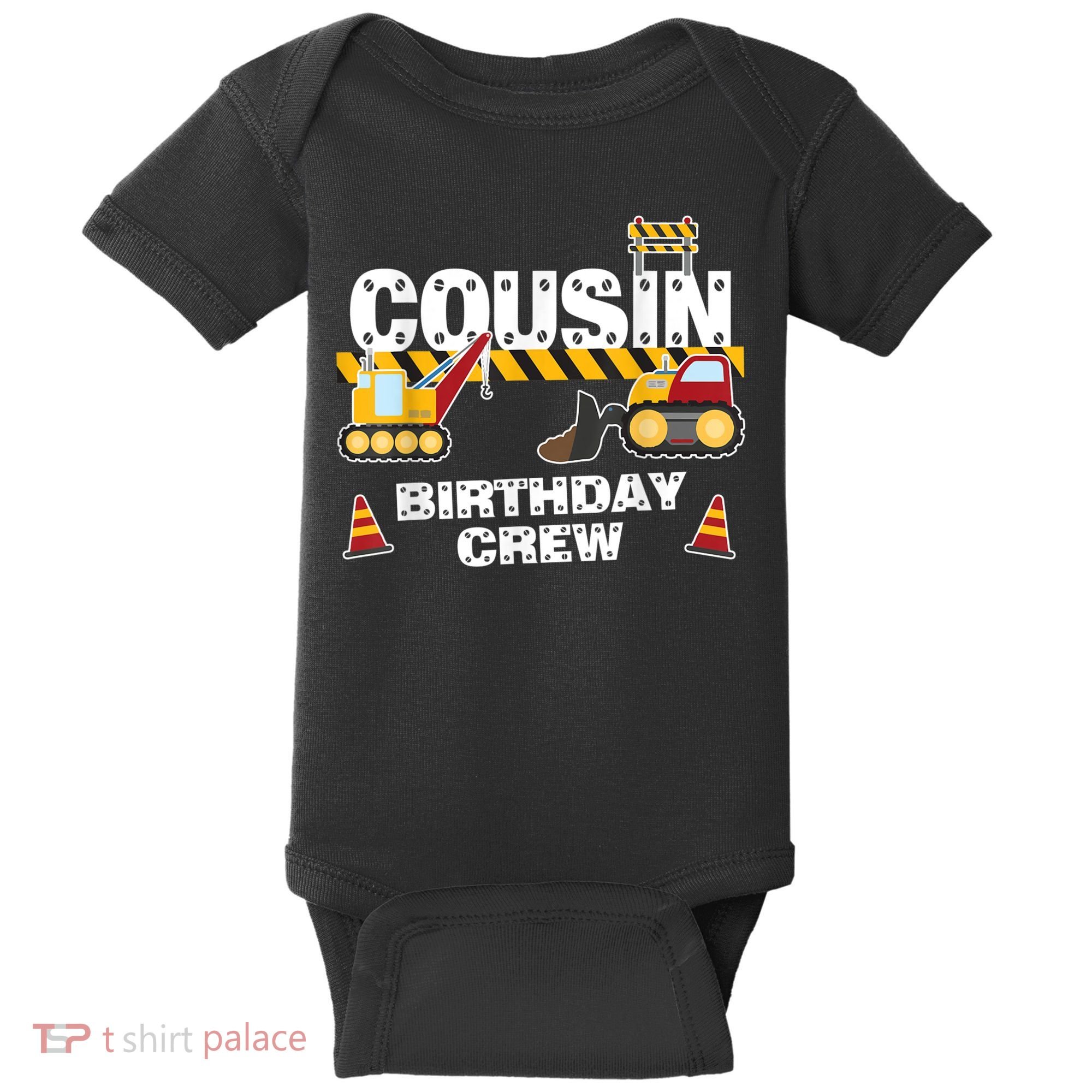 Cute Funny Cousin Birthday Crew For Construction Birthday Party Baby Bodysuit
