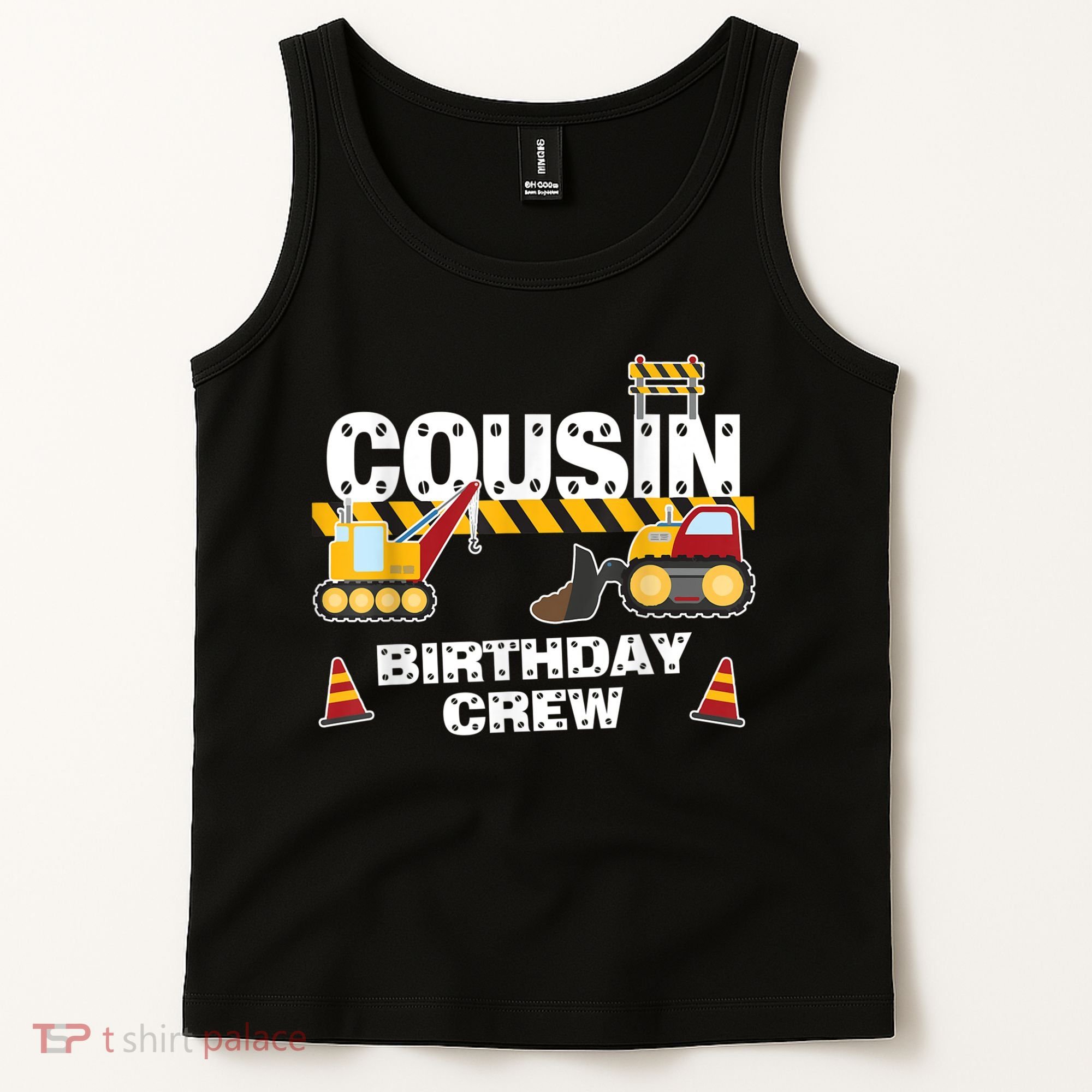 Cute Funny Cousin Birthday Crew For Construction Birthday Party Tank Top
