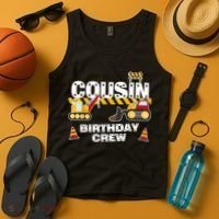 Cute Funny Cousin Birthday Crew For Construction Birthday Party Tank Top thumb 4