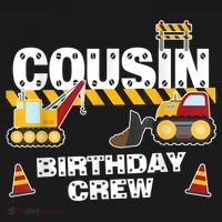 Cute Funny Cousin Birthday Crew For Construction Birthday Party Visor thumb 3