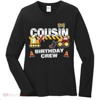 Cute Funny Cousin Birthday Crew For Construction Birthday Party Women's Long Sleeve Shirt thumb 0