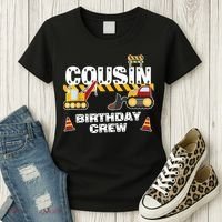 Cute Funny Cousin Birthday Crew For Construction Birthday Party Women's T-Shirt thumb 3