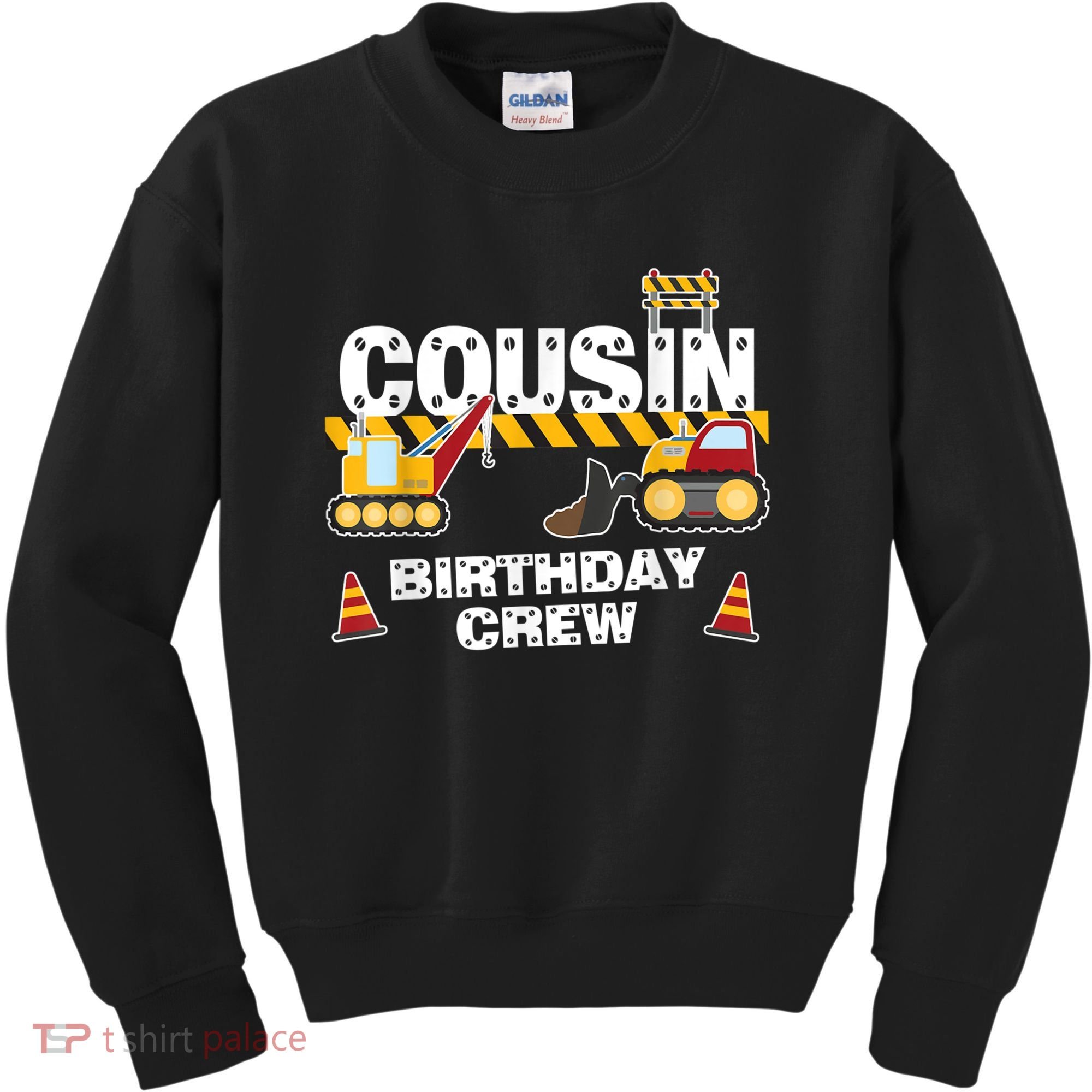 Cute Funny Cousin Birthday Crew For Construction Birthday Party Kids Sweatshirt