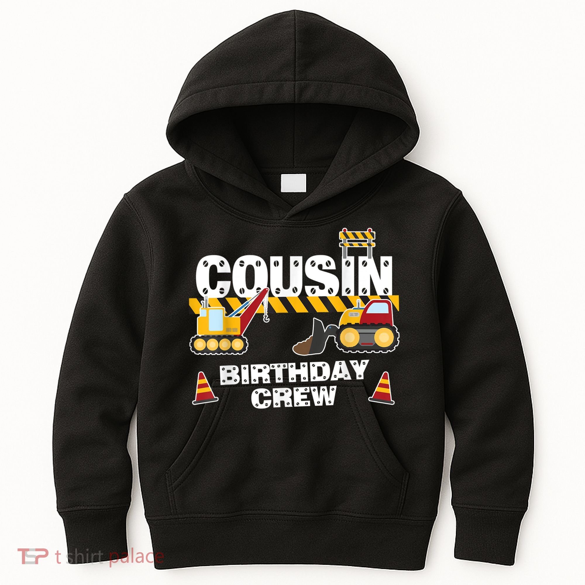 Cute Funny Cousin Birthday Crew For Construction Birthday Party Kids Hoodie