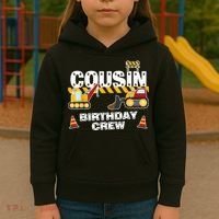 Cute Funny Cousin Birthday Crew For Construction Birthday Party Kids Hoodie thumb 3