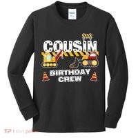 Cute Funny Cousin Birthday Crew For Construction Birthday Party Kids Long Sleeve Shirt thumb 0