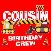 Cute Funny Cousin Birthday Crew For Construction Birthday Party Santa Hat thumb 1