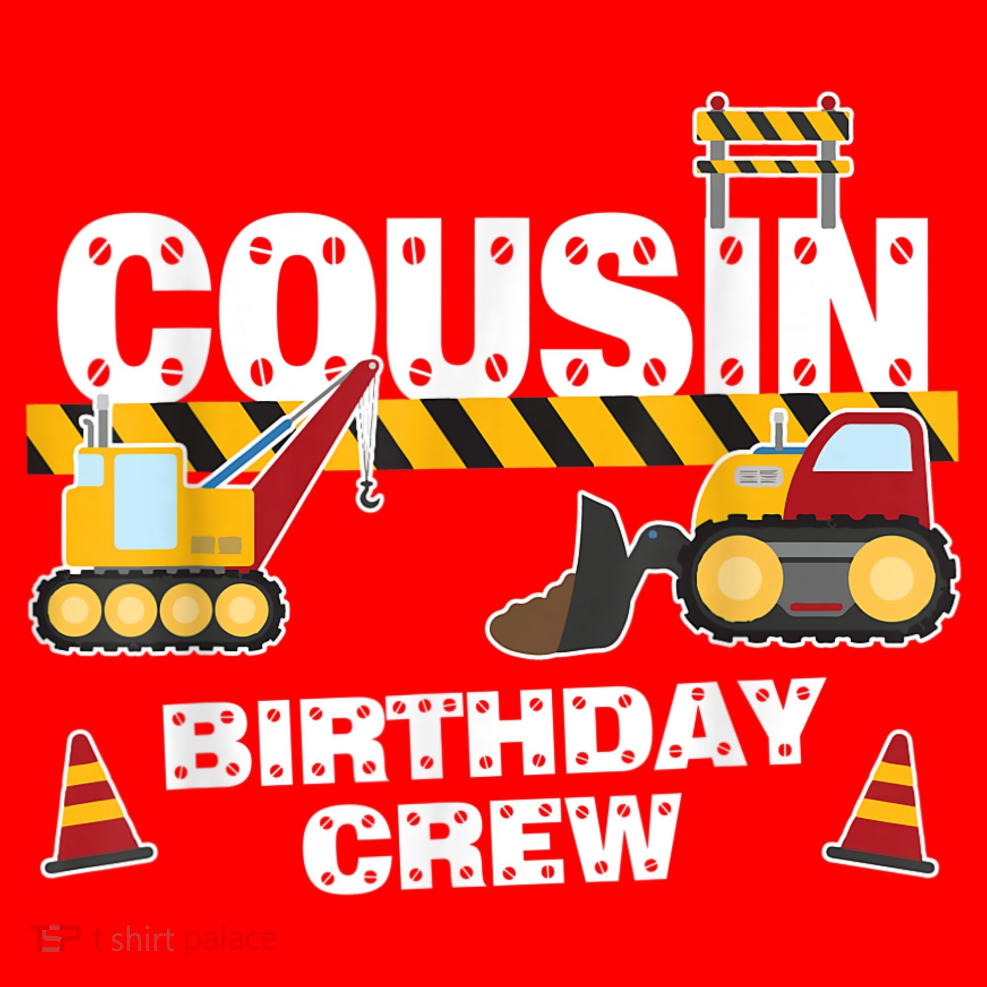 Cute Funny Cousin Birthday Crew For Construction Birthday Party Santa Hat