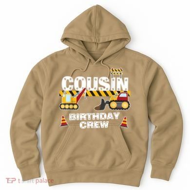 Cute Funny Cousin Birthday Crew For Construction Birthday Party Hoodie