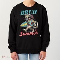 Cool Funny Cat In Shades Bruh Its Summer Surfboard Vacation Women's Sweatshirt thumb 0