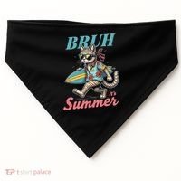 Cool Funny Cat In Shades Bruh Its Summer Surfboard Vacation USA-Made Doggie Bandana thumb 0
